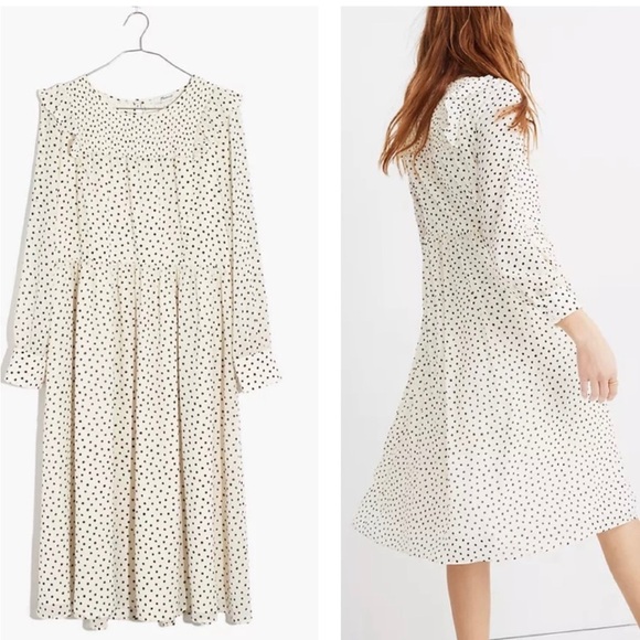 Madewell Polka Dot Long Sleeve Dress - Picture 4 of 10